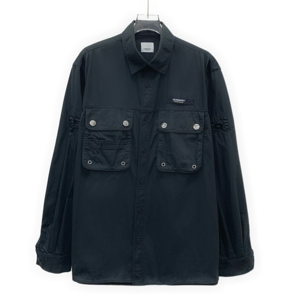 Burberry Burberry Black Pocket Design Cotton Long Sleeve Shirt K26WX Size US M / EU 48-50 / 2 - 1 Thumbnail