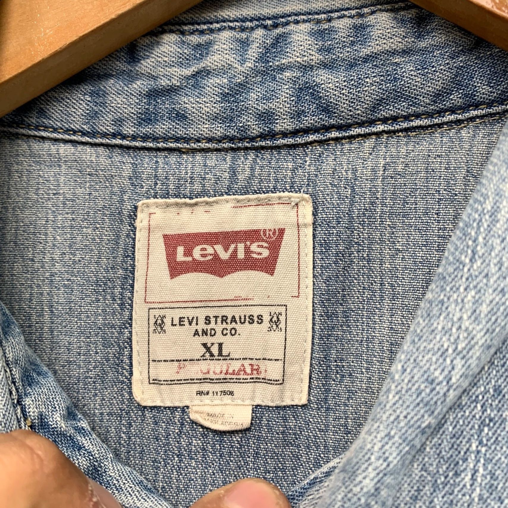 Levi's Levi's Denim Snap Shirt Mens XL Blue Western Cowboy Long Sleeve Rodeo Size US XL / EU 56 / 4 - 5 Thumbnail