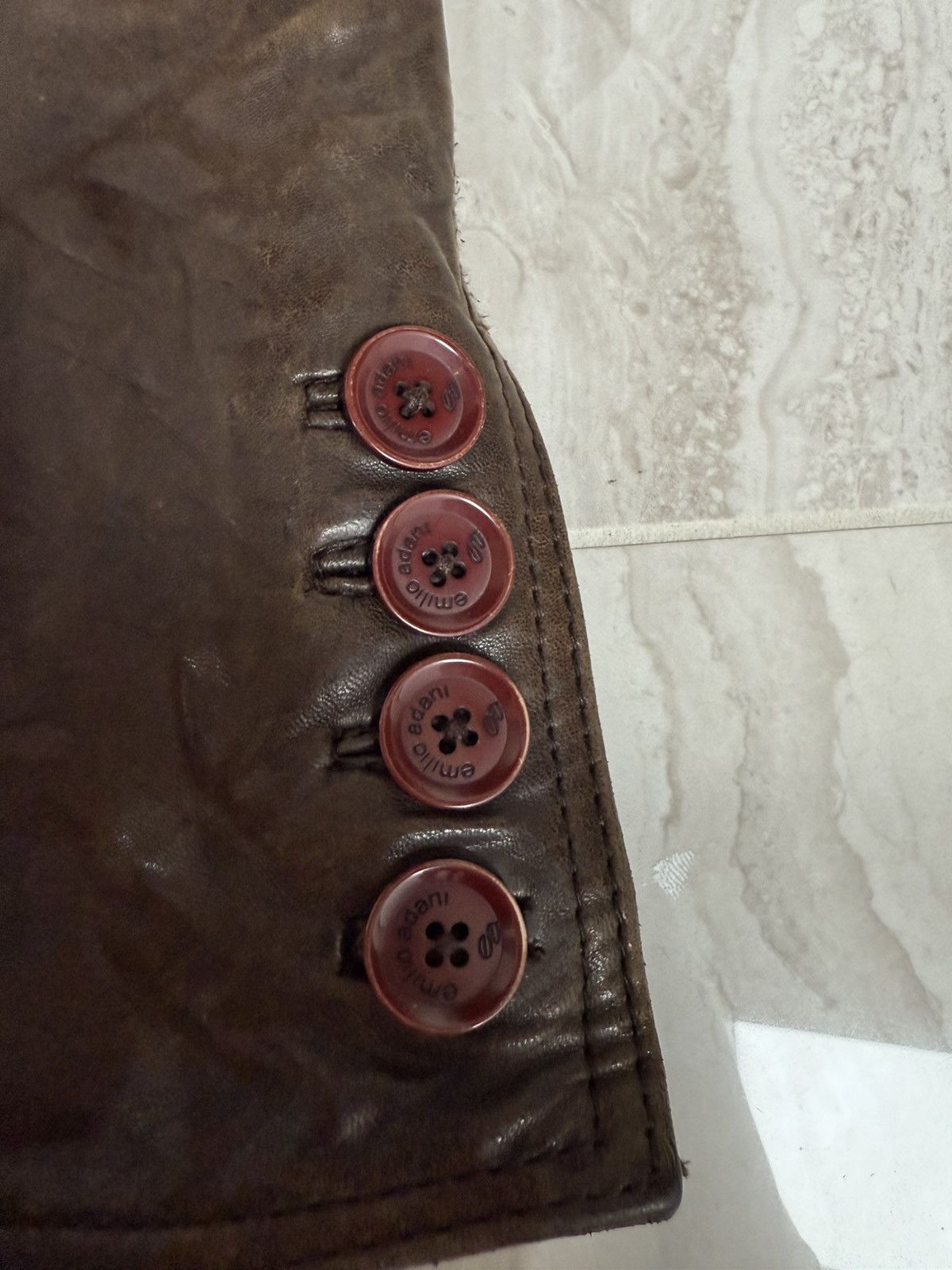 Other Vintage Heavy Leather Field Jacket – Brown – emilio adani Size US L / EU 52-54 / 3 - 6 Thumbnail