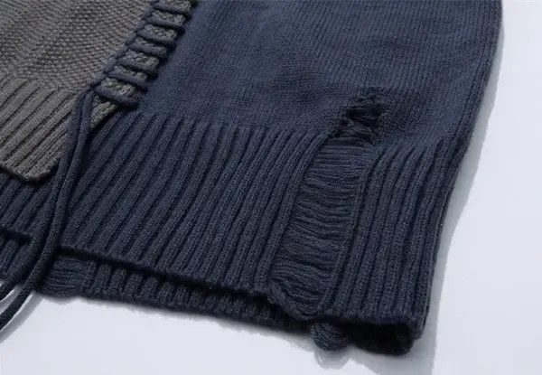 VIBE Retro punk grunge distressed patchwork knitwear sweater Size US L / EU 52-54 / 3 - 7 Thumbnail