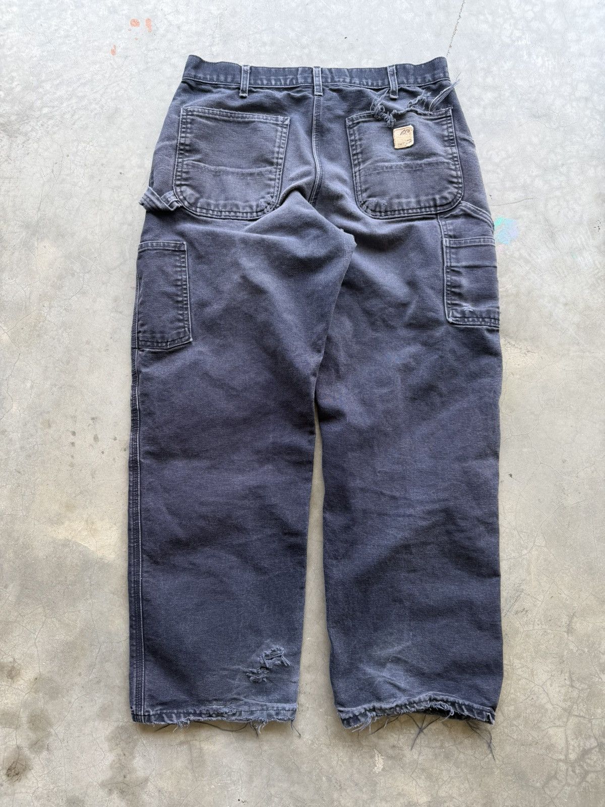 Carhartt Faded Distressed Navy Carhartts Size US 33 - 5 Thumbnail