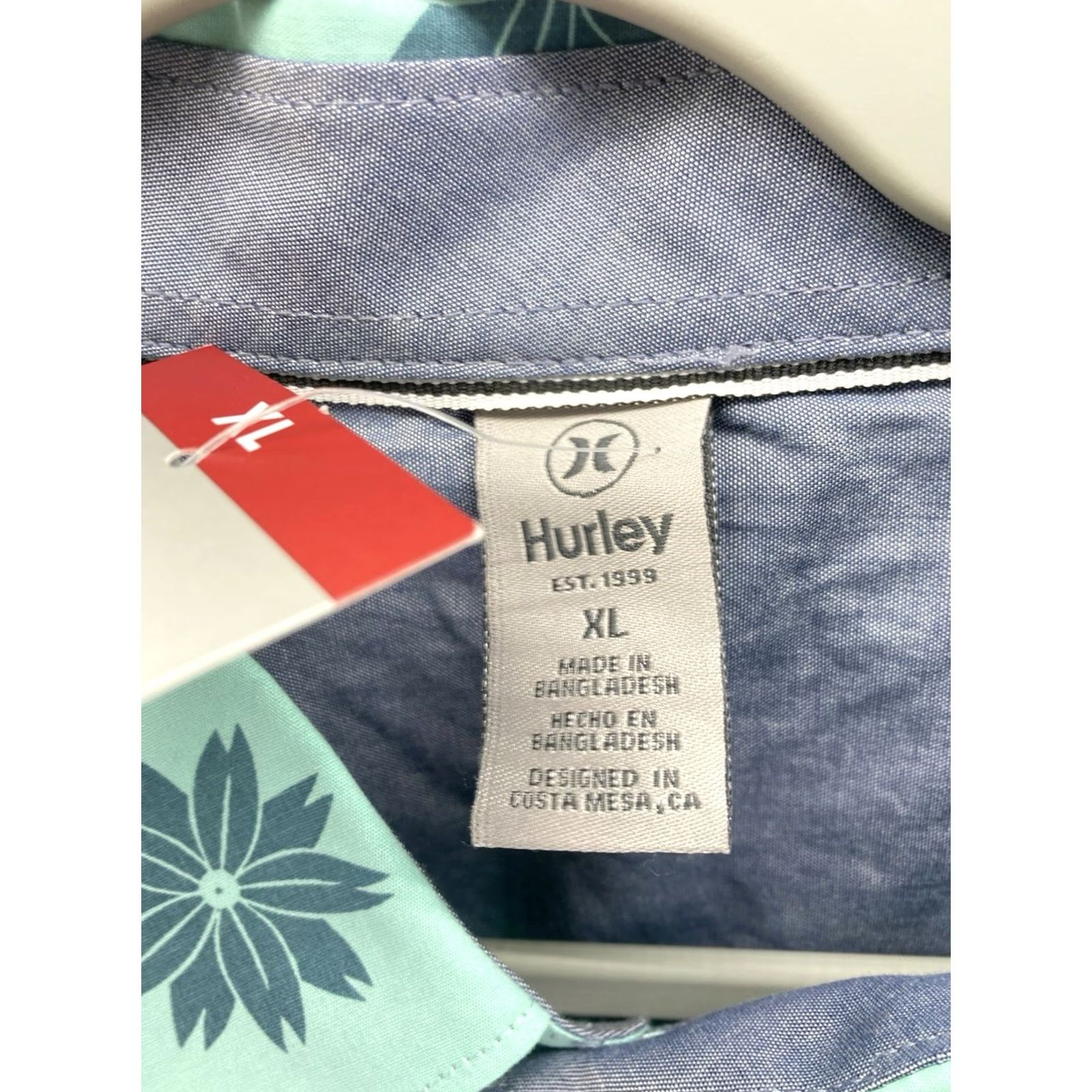 Hurley Hurley Patio Cabana Shirt Men XL Green Floral Button Short Sleeve Casual NWT Size US XL / EU 56 / 4 - 7 Thumbnail