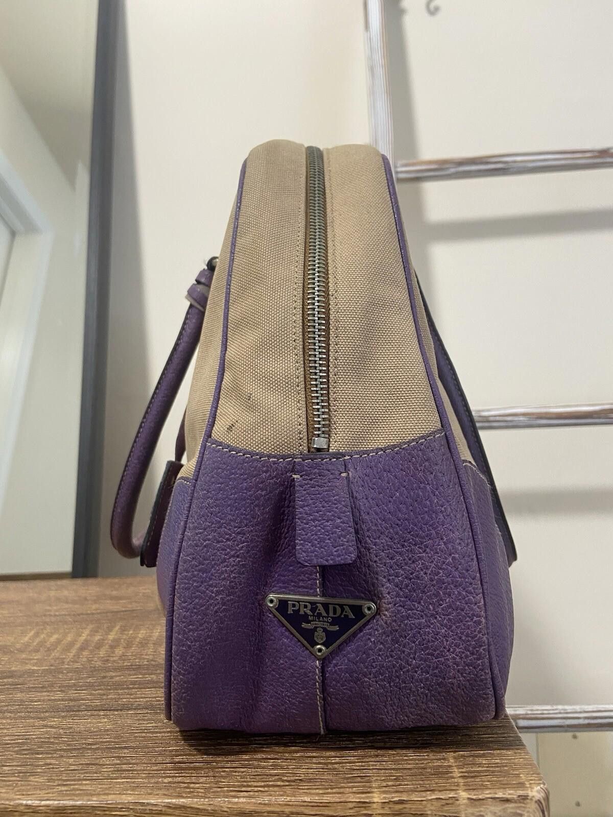 Prada Prada faded purple Cinghiale Canapa hand tote bag Size ONE SIZE - 3 Thumbnail