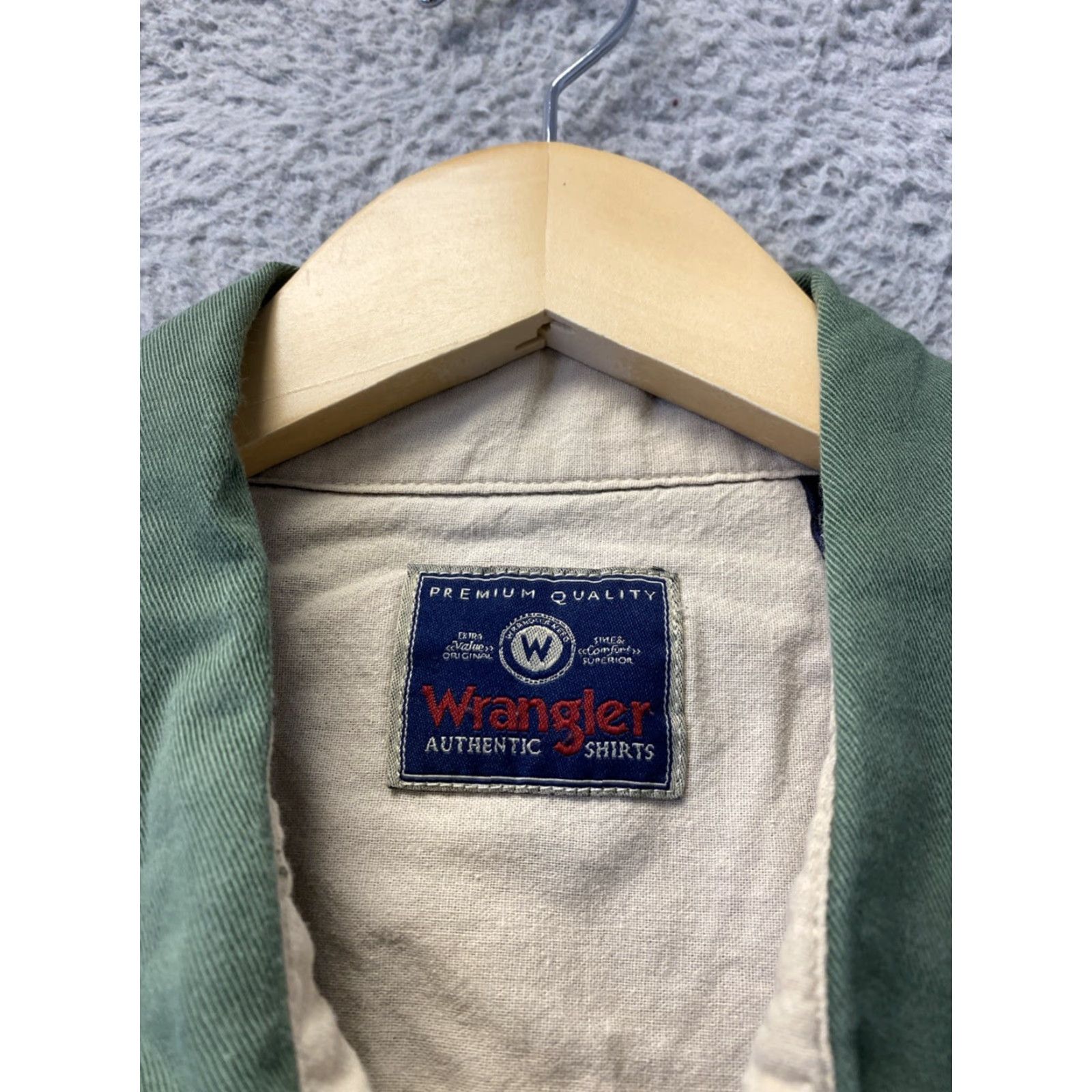 Wrangler Vintage Wrangler Cotton Shirt Men XL Green 90s Western Casual Workwear Size US XL / EU 56 / 4 - 3 Thumbnail