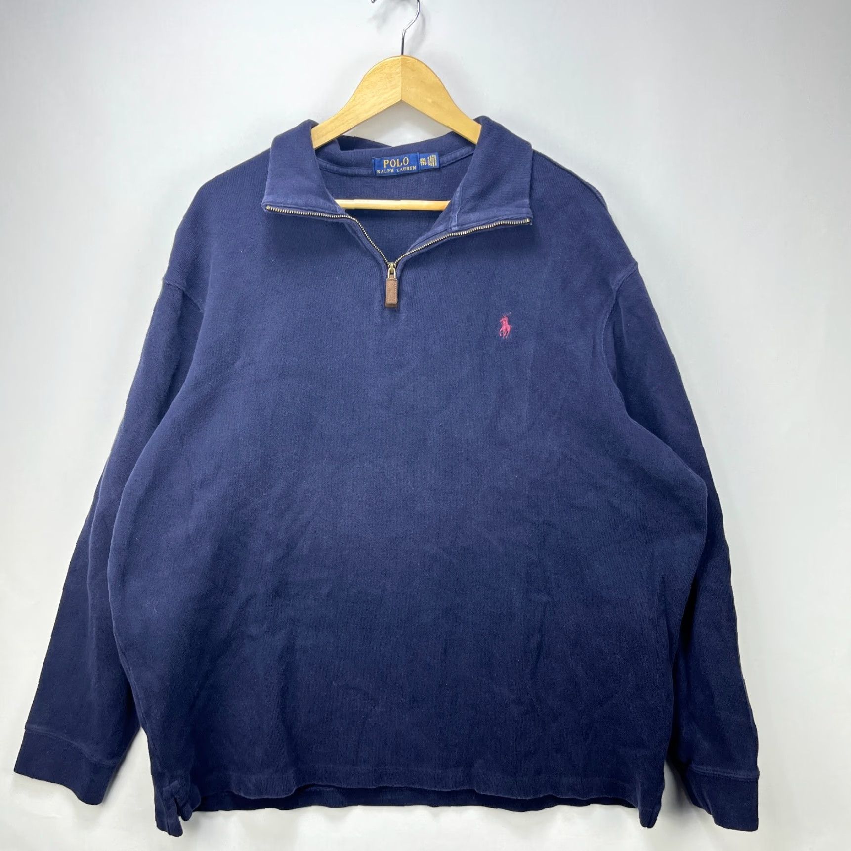 Polo Ralph Lauren VINTAGE Polo Ralph Lauren Quarter Zip Pony Sweatshirt 2XL Blue 90s Mens Pullover Sweatshirt” Size US XXL / EU 58 / 5 - 2 Thumbnail