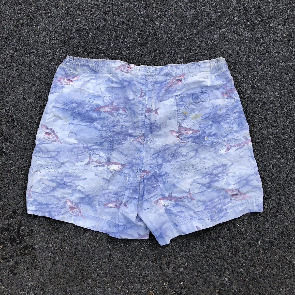 Polo Ralph Lauren Vintage Polo Sport Ralph Lauren Shark Print Swim Trunks Size US 32 / EU 48 - 2 Thumbnail