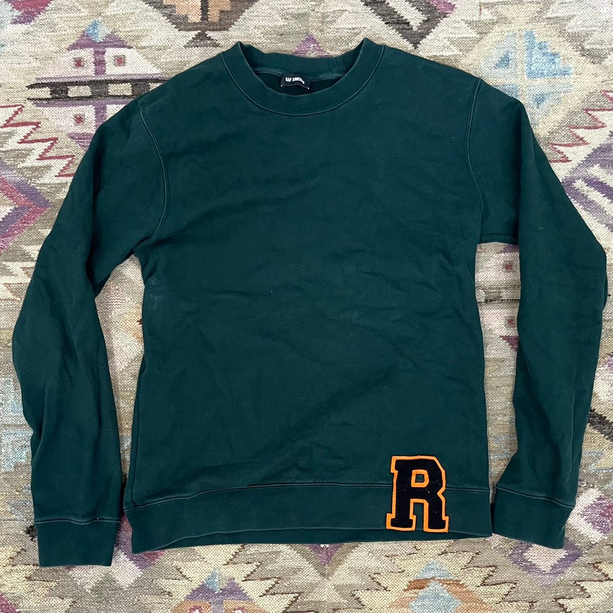 Pre-owned Raf Simons R Logo Crewneck Sweatshirt In Green