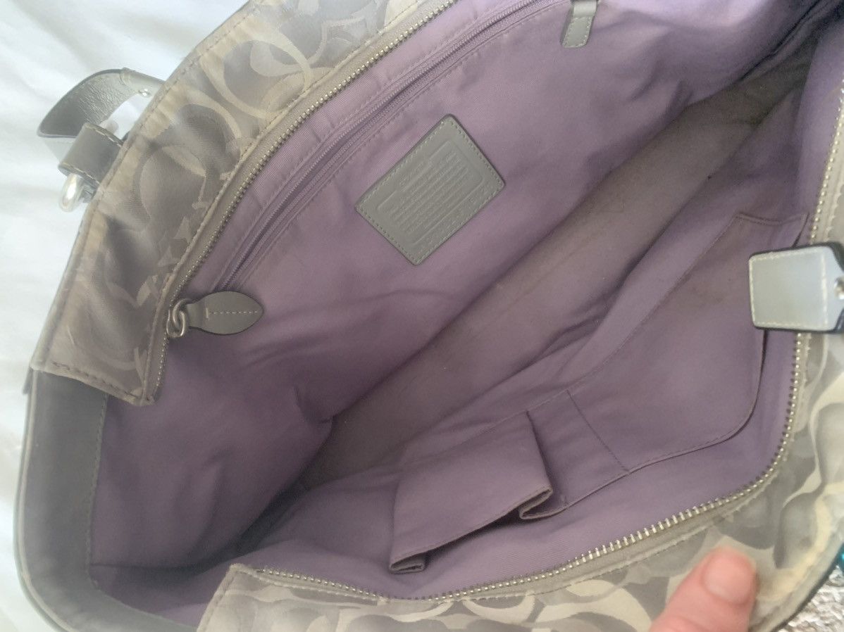 Coach Coach Signature Gallery Tote // Slate Grey & Lavender Sateen Size ONE SIZE - 5 Thumbnail