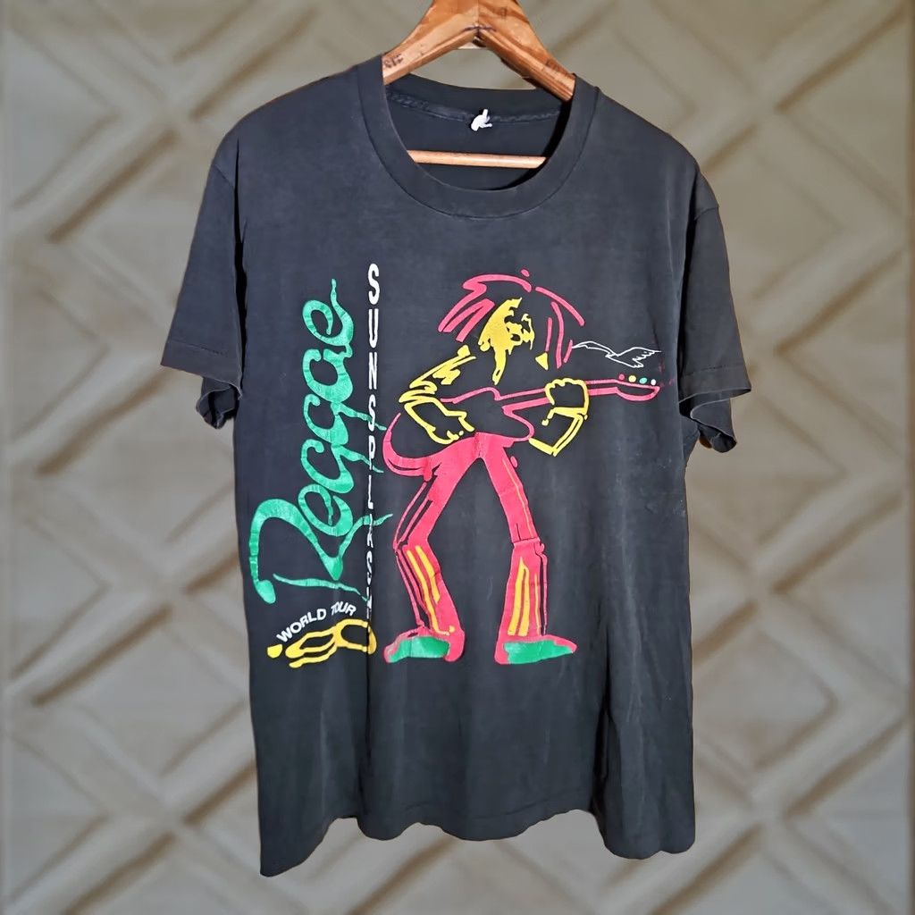Bob Marley × Vintage 90s Reggae on Red Stripe Beer vintage t shirt