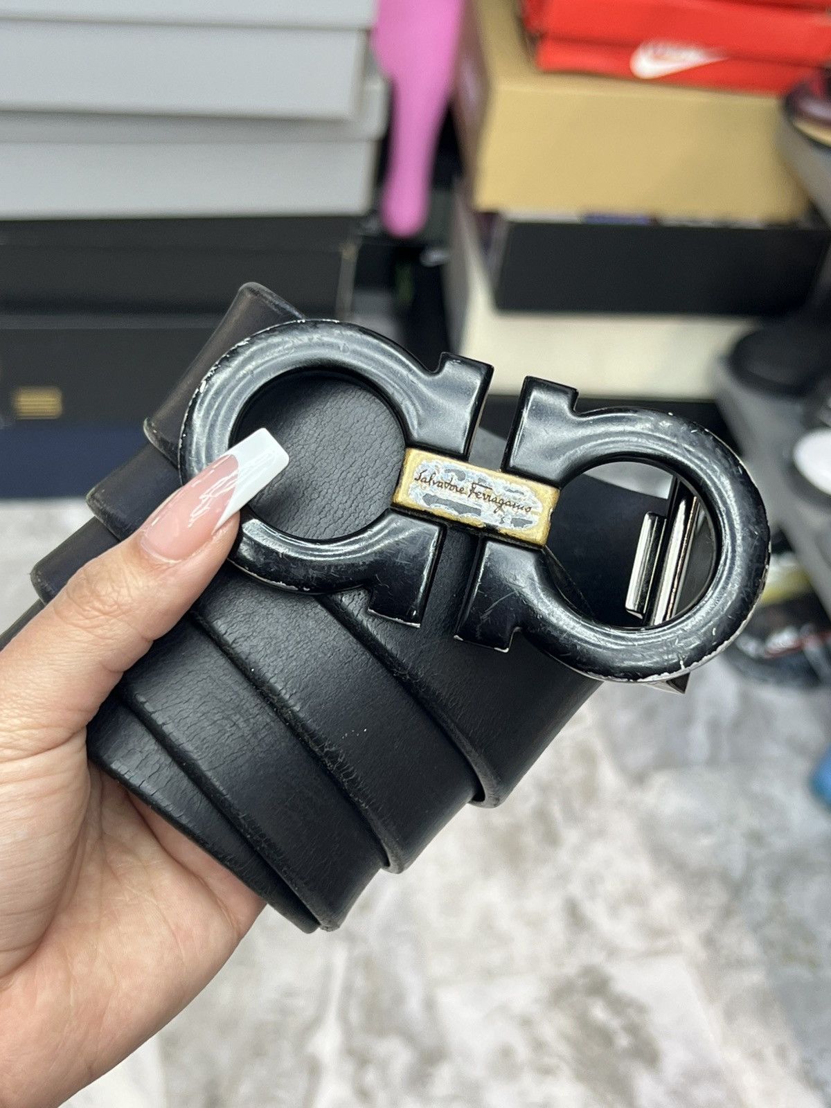 Salvatore Ferragamo Salvatore Ferragamo Gancini Buck Belt Size 44 - 1 Thumbnail