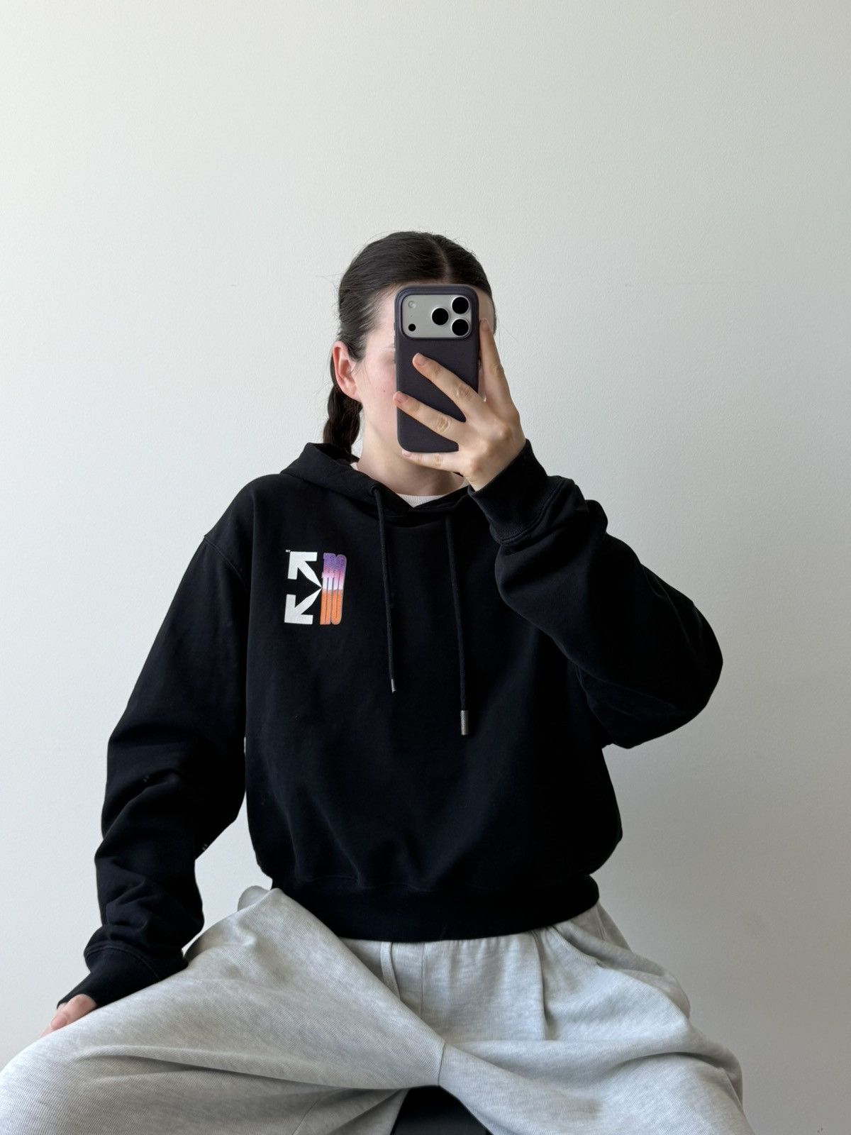 Off-White Off-White SS21 Gradient Arrow Black Hoodie Size L / US 10 / IT 46 - 8 Thumbnail