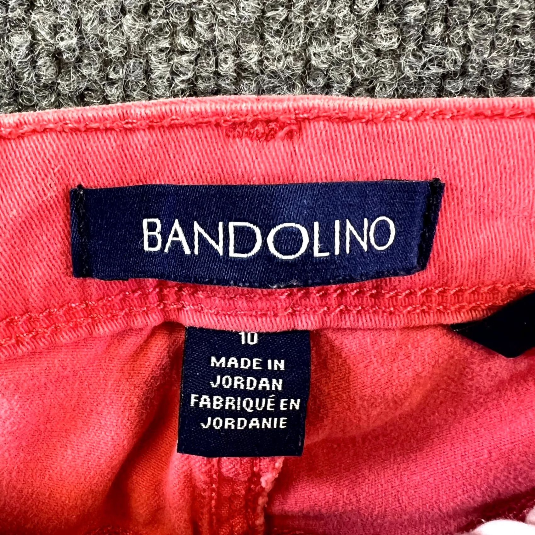 Vintage Bandolino Selene Capri Pant Womens 10 Pink Cotton Preppy Career Formal Stretch Size 32" / US 10 / IT 46 - 5 Thumbnail