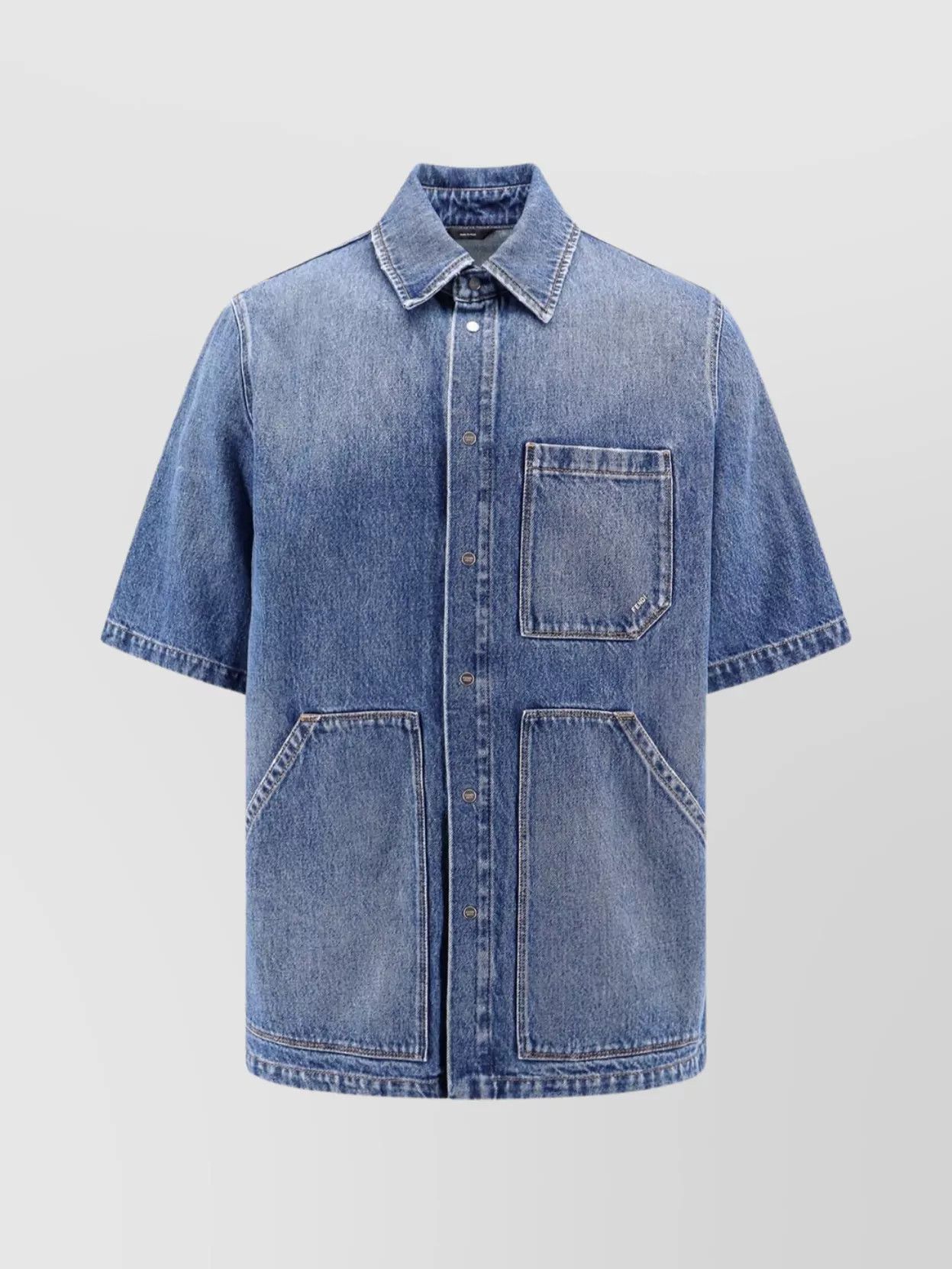 Fendi o1B3y1r0326 Jeans Shirt in Blue Size US L / EU 52-54 / 3 - 1 Thumbnail