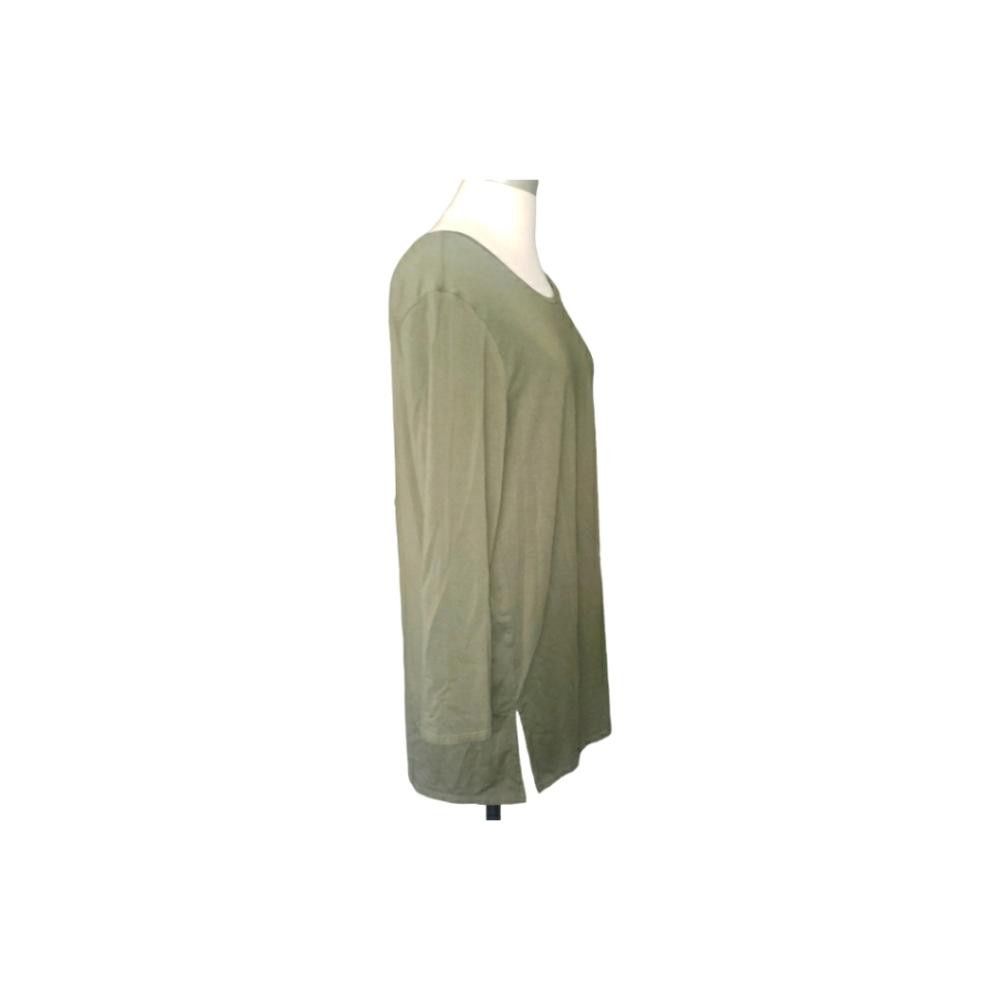 Chicos CT709 Chico's Ultimate Long Sleeve Olive Tee L Size L / US 10 / IT 46 - 3 Thumbnail