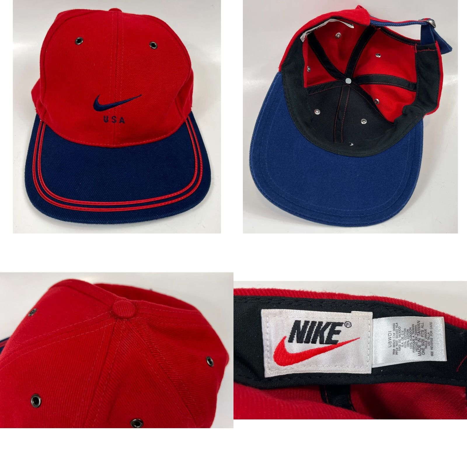 Nike VINTAGE Nike USA Strapback Hat Cap Embroidered Swoosh Red One Size Adult Mens Womens Unisex Cap USA 100% Cotton Embroidered Baseball Hat Swoosh Size ONE SIZE - 8 Thumbnail