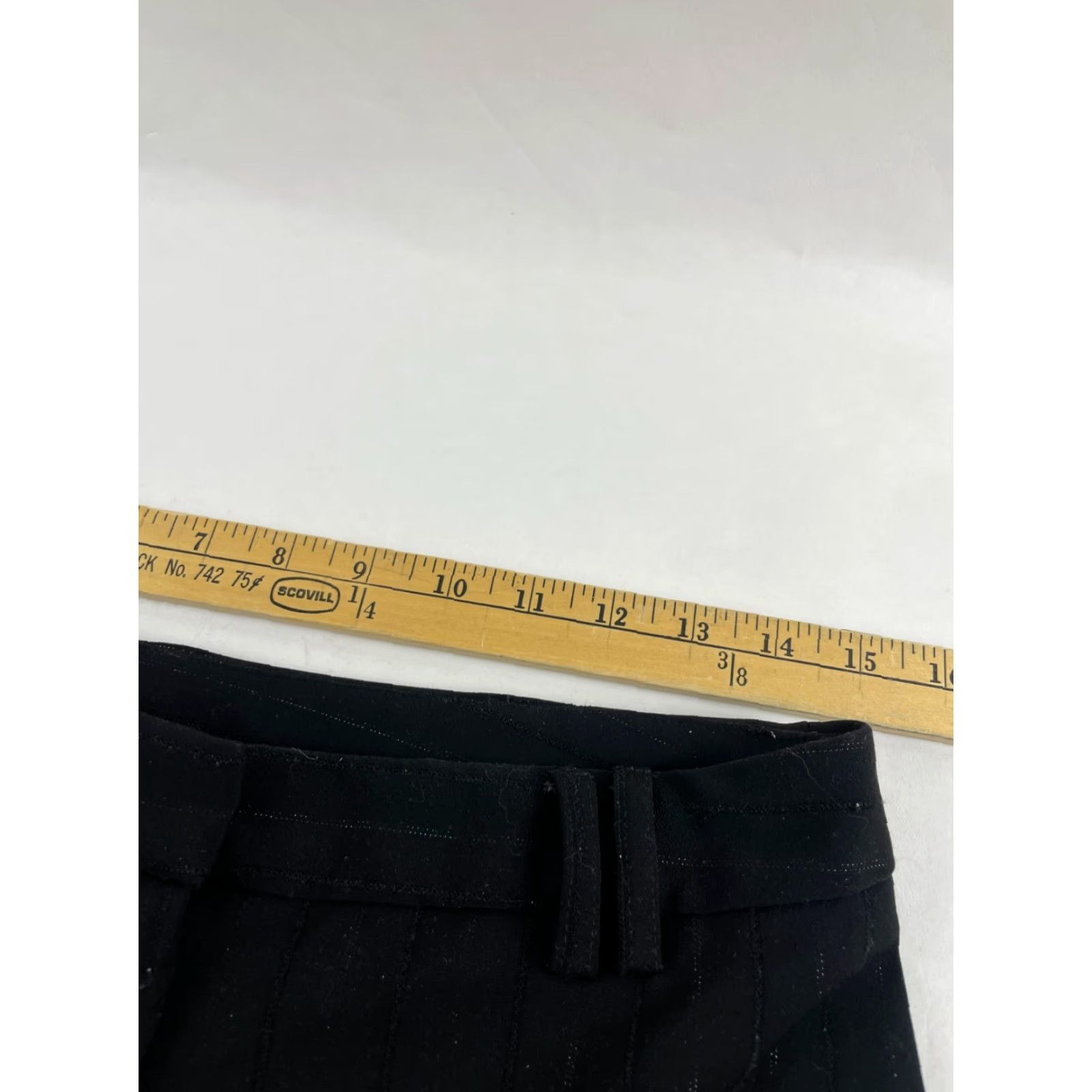 George George Dress Pants Women's Size 6 Black Striped Mid Rise Flat Front Pants Womens Size 28" / US 6 / IT 42 - 4 Thumbnail