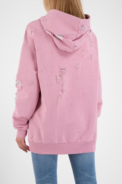 Givenchy Pink Embroidered Floral Destroyed Logo Hoodie Size L / US 10 / IT 46 - 3 Thumbnail