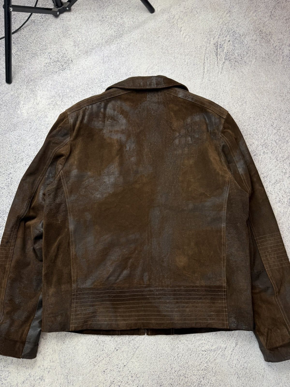 Leather Vintage Cowboy Avant Garde Y2K Brown Crazy Leather Jacket Size US L / EU 52-54 / 3 - 25 Thumbnail