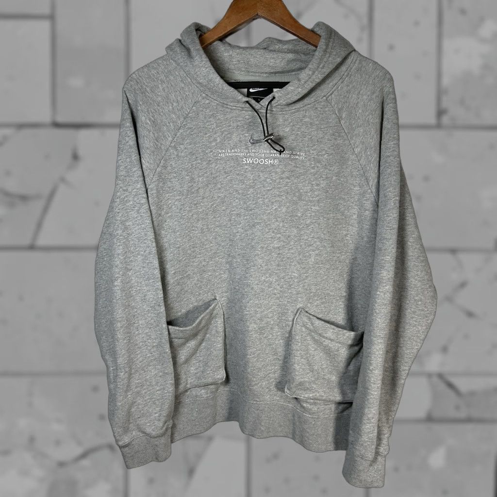 Nike Nike Swoosh Pullover Hoodie Women L Gray Cotton Blend Size L / US 10 / IT 46 - 1 Thumbnail