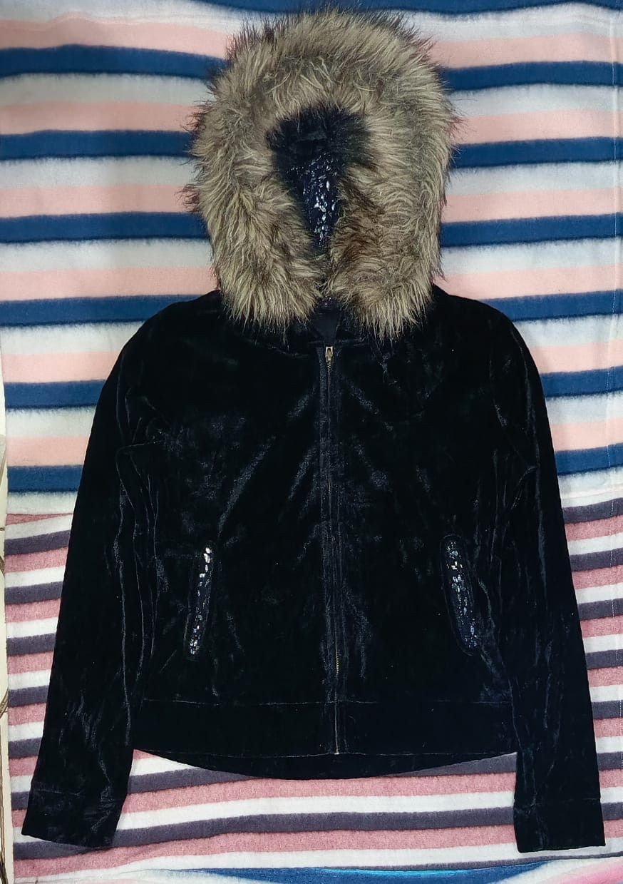 image of Beauty Beast x Hysteric Glamour 2000's Japan Fur Hoodie Velvet Copper in Black, Women's (Size Mediu