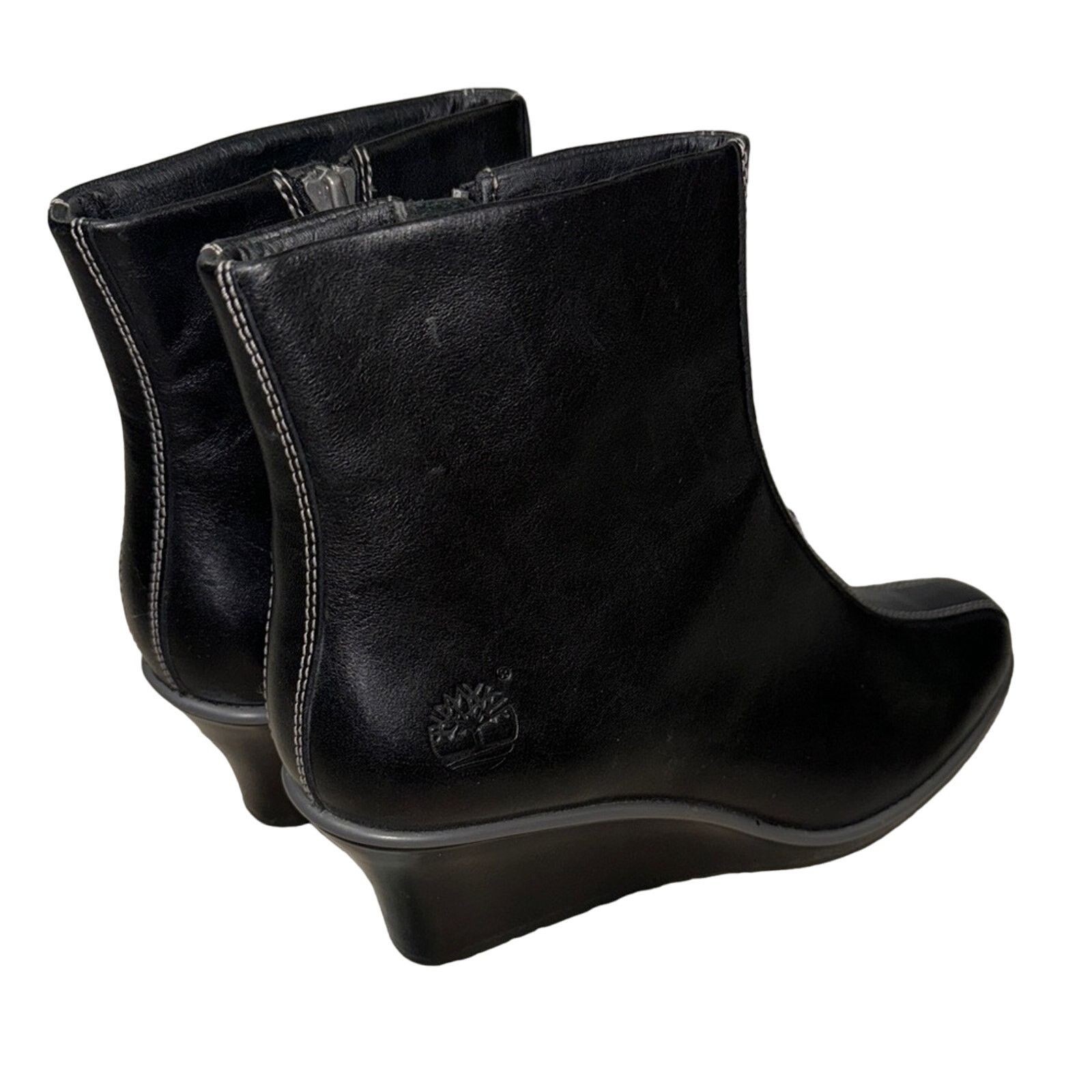 Timberland Timberland Leather Zip Wedge Ankle Boots Black Size 5.5 Size US 5.5 / IT 35.5 - 4 Thumbnail
