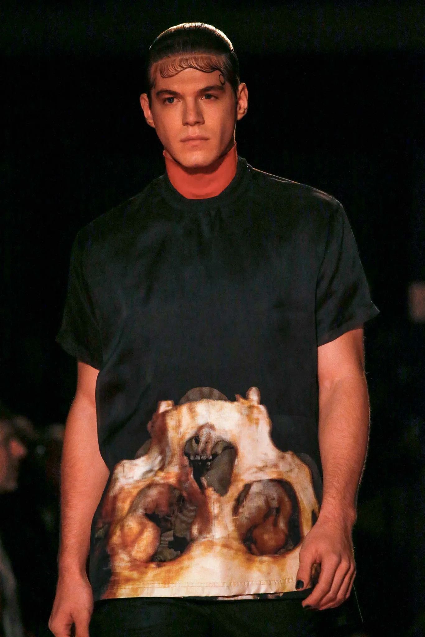 Givenchy Black Skull Hem Organza Silk Oversized T-Shirt Size US S / EU 44-46 / 1 - 5 Thumbnail