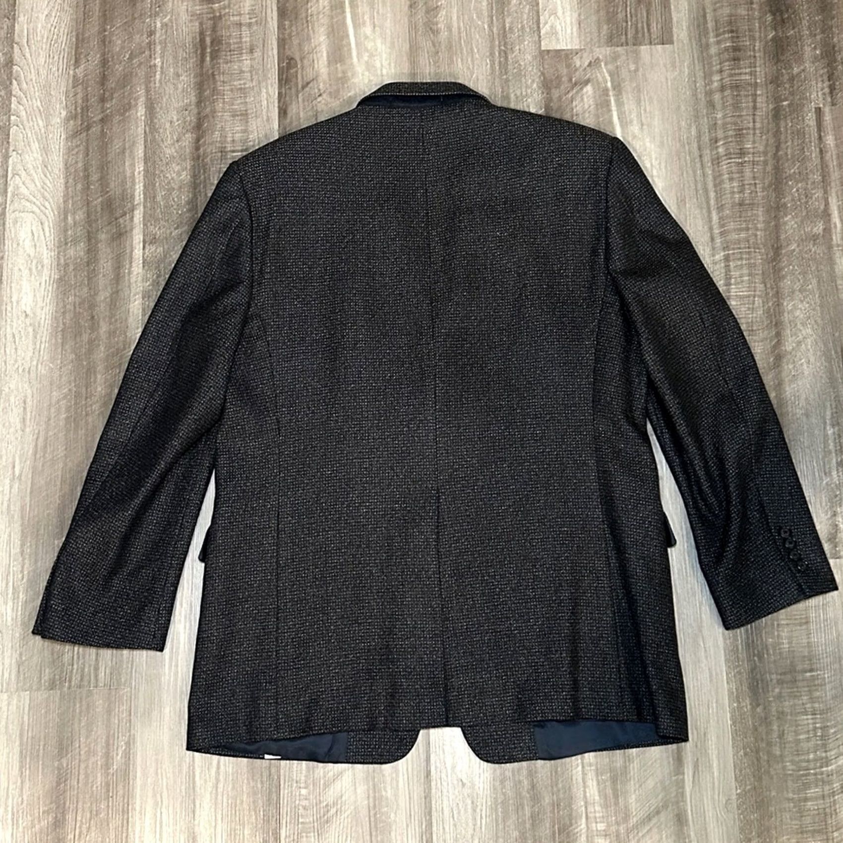 Vintage VINTAGE Hickey Freeman Blazer 2 Piece 44R Brown Lambswool Cashmere Navy Brown Mens Size 44R - 2 Thumbnail