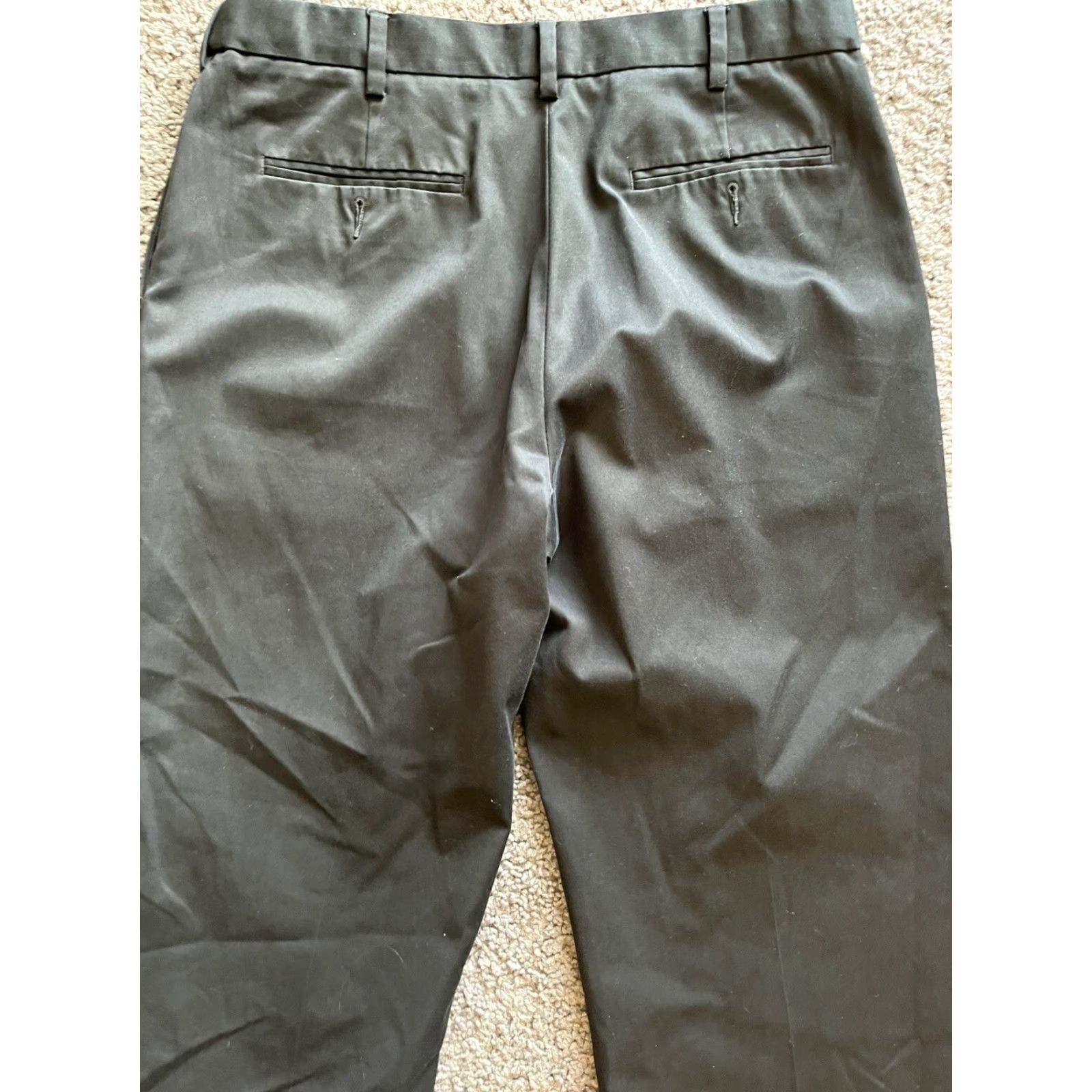 Perry Ellis Perry Ellis Portfolio Black Dress Pants Flat Front 34x32 Classic Fit Stretch Office/Business Men Pants Size US 34 / EU 50 - 6 Thumbnail