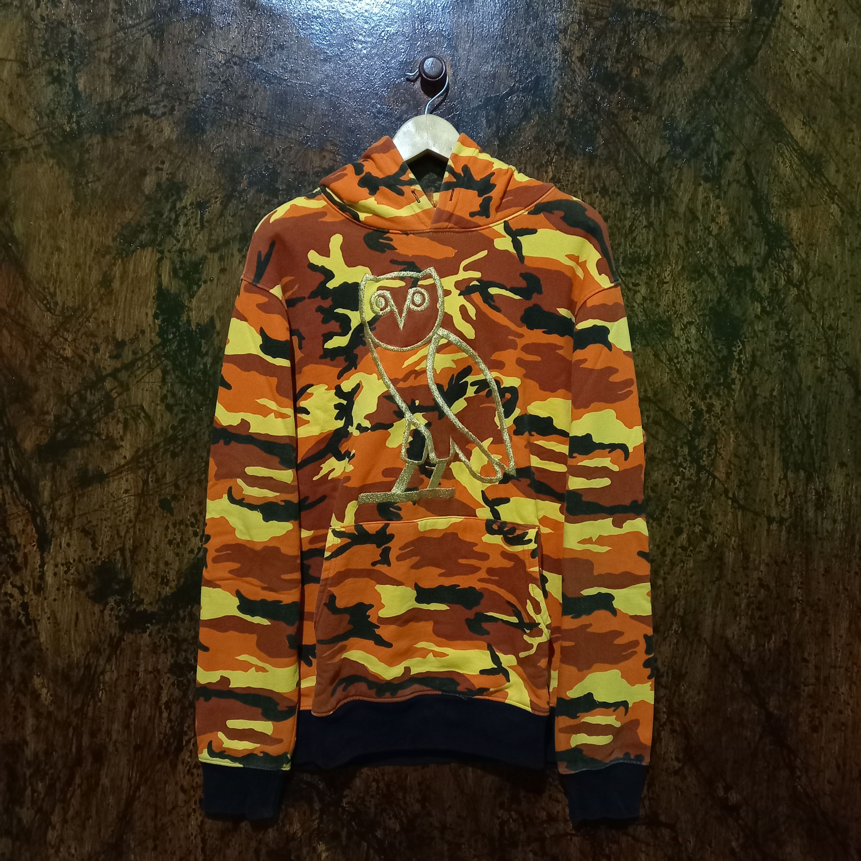 image of Drake x Octobers Very Own October's Very Own Orange Camo Hoodie, Men's (Size Large)