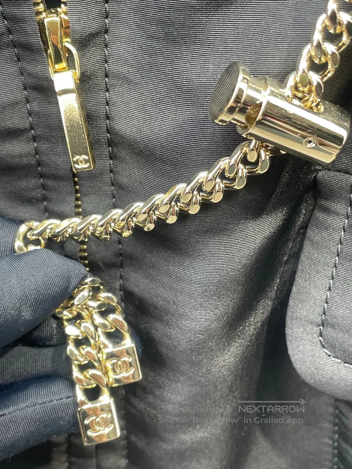 Chanel Chanel Navy Collar Metal Drawstring Trench Coat. Size XXS / US 00 / IT 34 - 4 Thumbnail