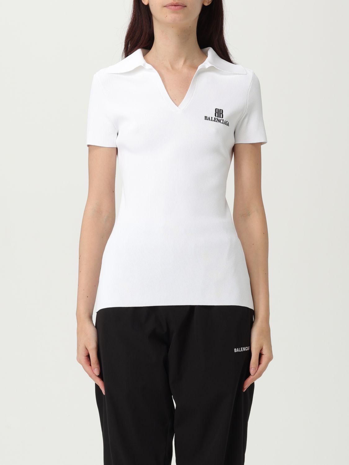 Balenciaga Balenciaga Polo Shirt Woman White Size L / US 10 / IT 46 - 1 Thumbnail
