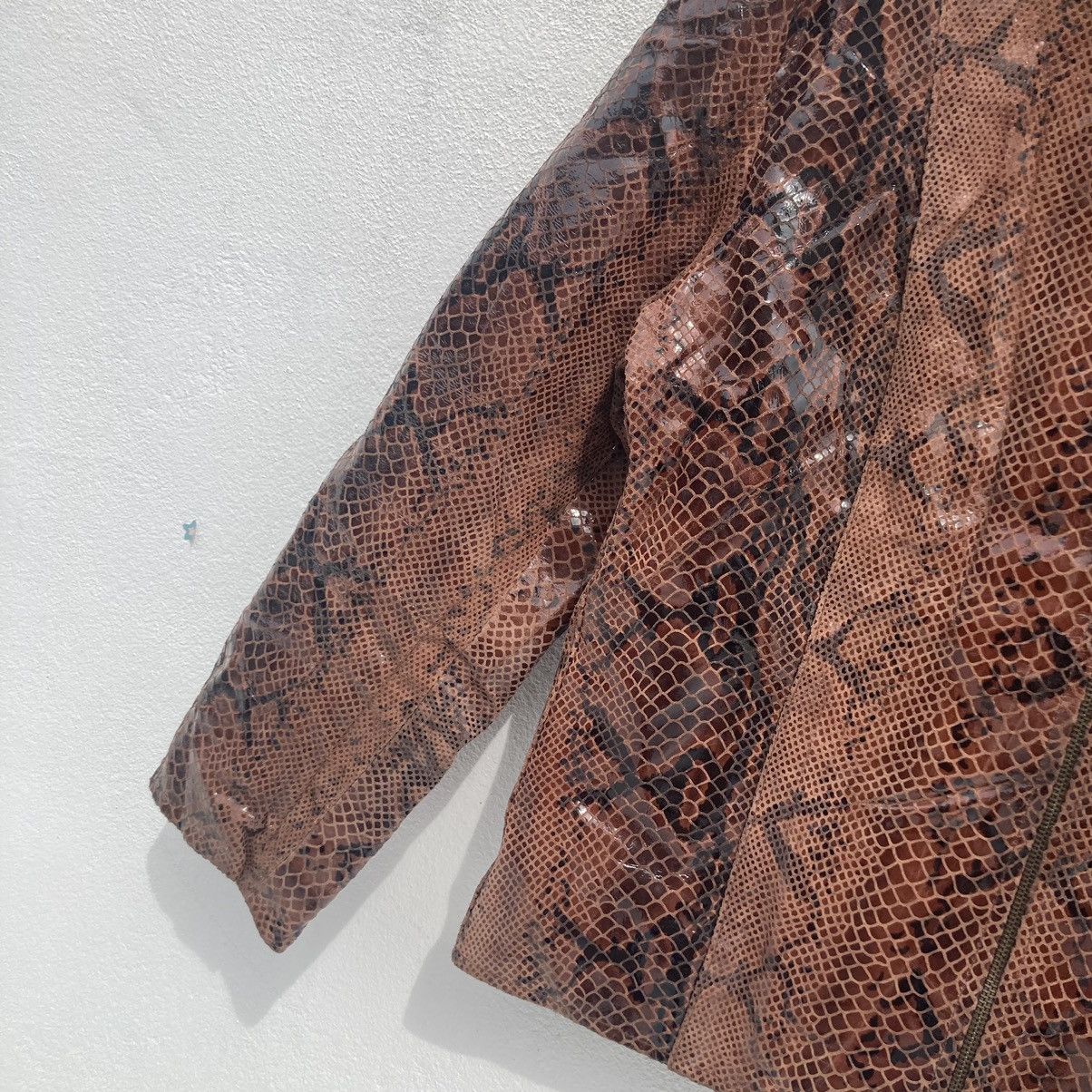 VINTAGE MAXIMA VERA PELLE SNAKE DESIGN LEATHER JACKET