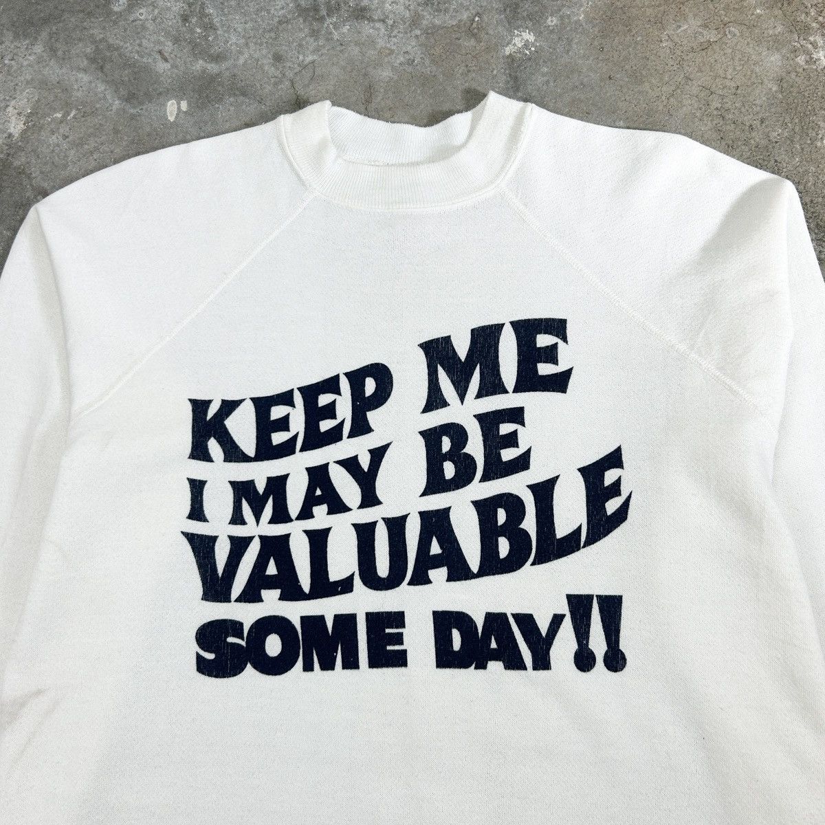 Vintage 1980s Wording Sweatshirt Size US L / EU 52-54 / 3 - 3 Thumbnail