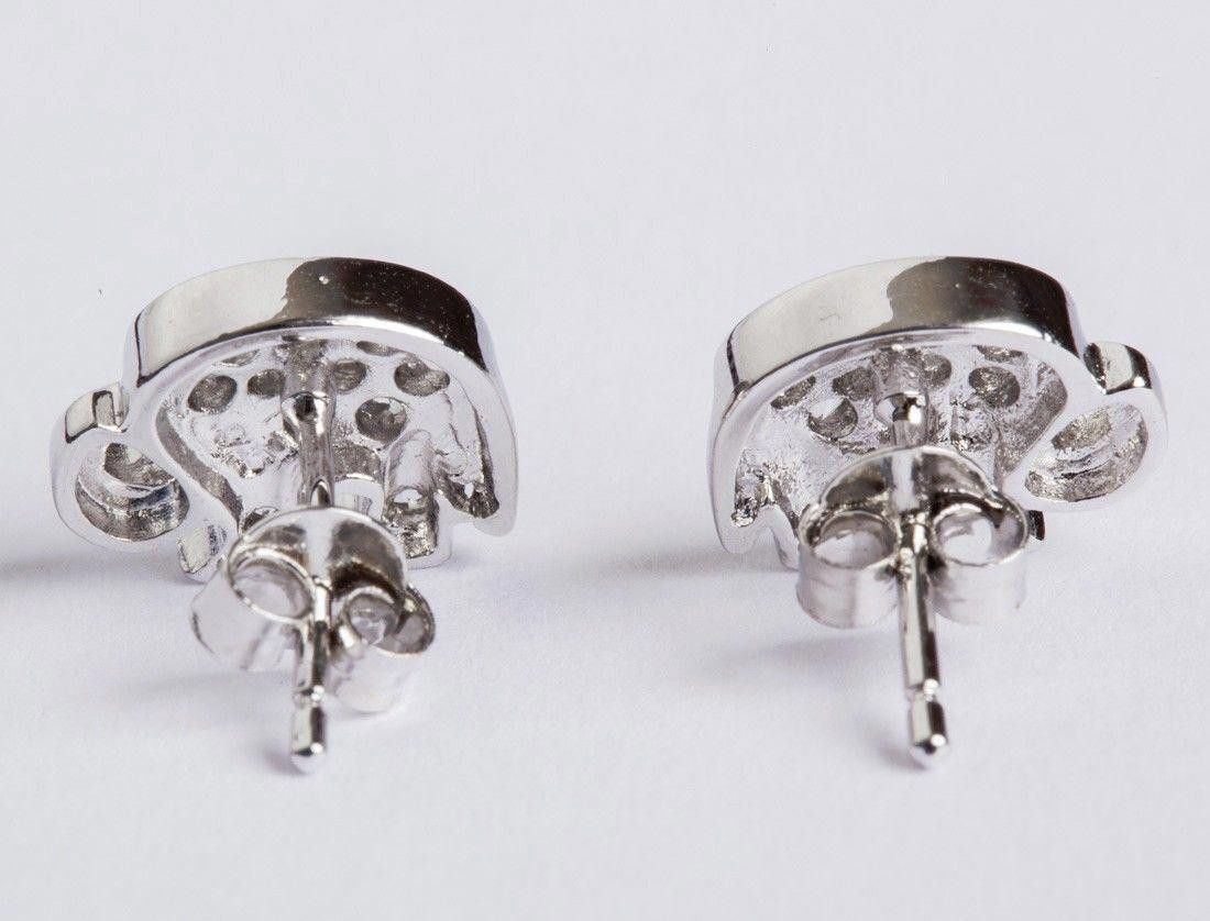 Sterling Silver Sterling Silver Cubic Zirconia Elephant Earrings Size ONE SIZE - 3 Thumbnail
