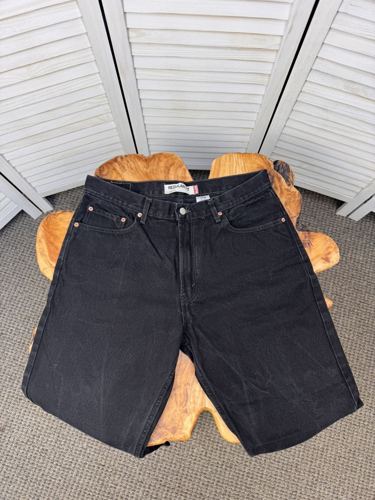 Levi's Levi's Jeans Men's Black Regular Straight Denim Cotton Size US 36 / EU 52 - 8 Thumbnail