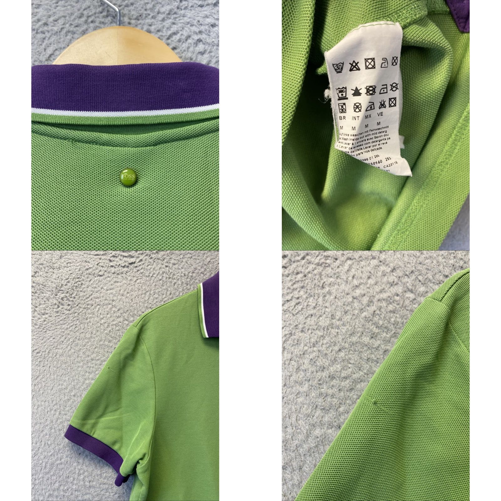 Hugo Boss HUGO BOSS Polo Shirt Pima Cotton GREEN Purple Mens M /146-39 Polo Short Sleeve Regular Fit Adult Medium Green 90s Modern Authentic Mens Size US M / EU 48-50 / 2 - 8 Thumbnail