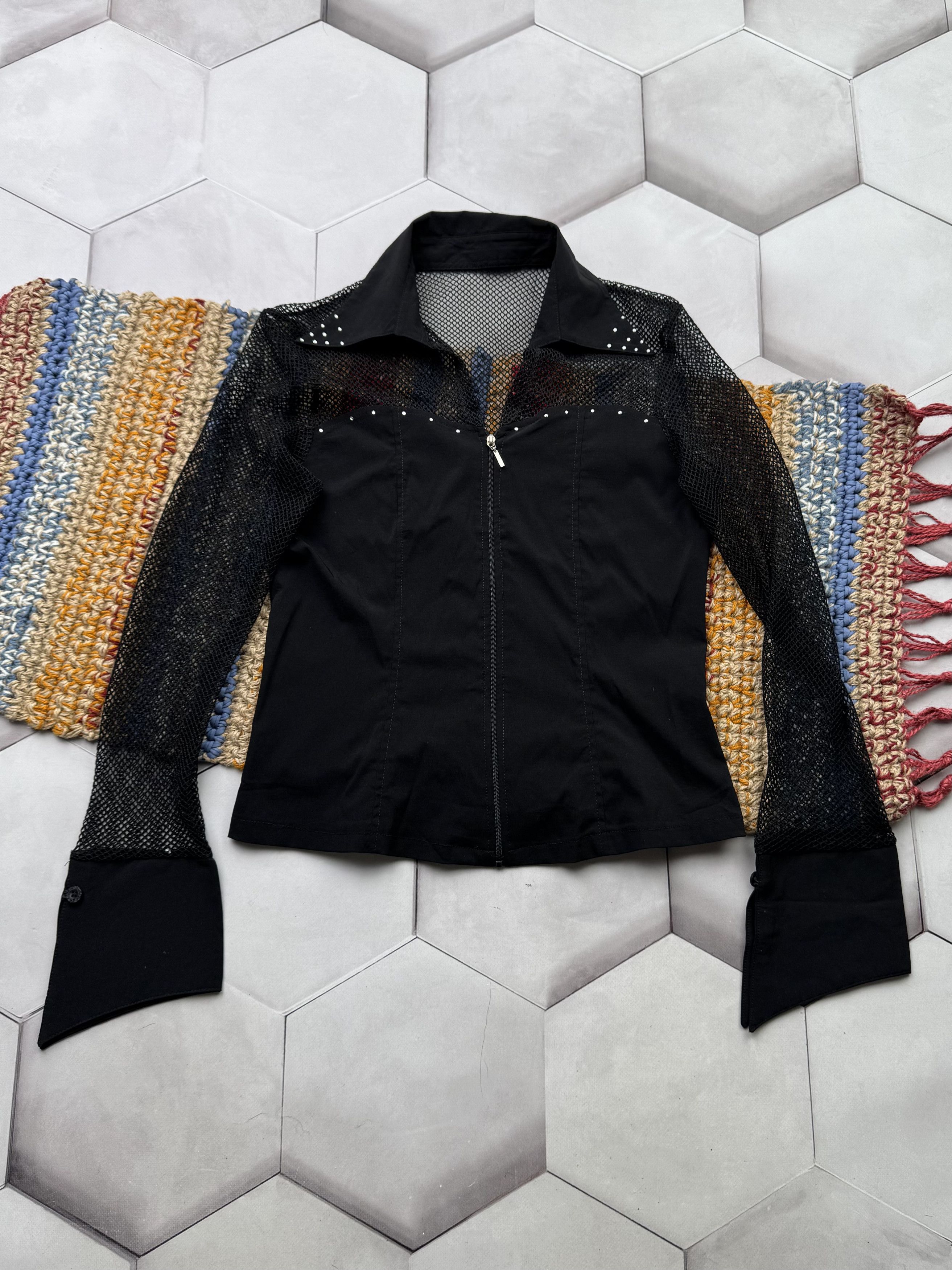 Vintage Vintage Cropped Blouse With Mesh Details Size M / US 6-8 / IT 42-44 - 1 Thumbnail