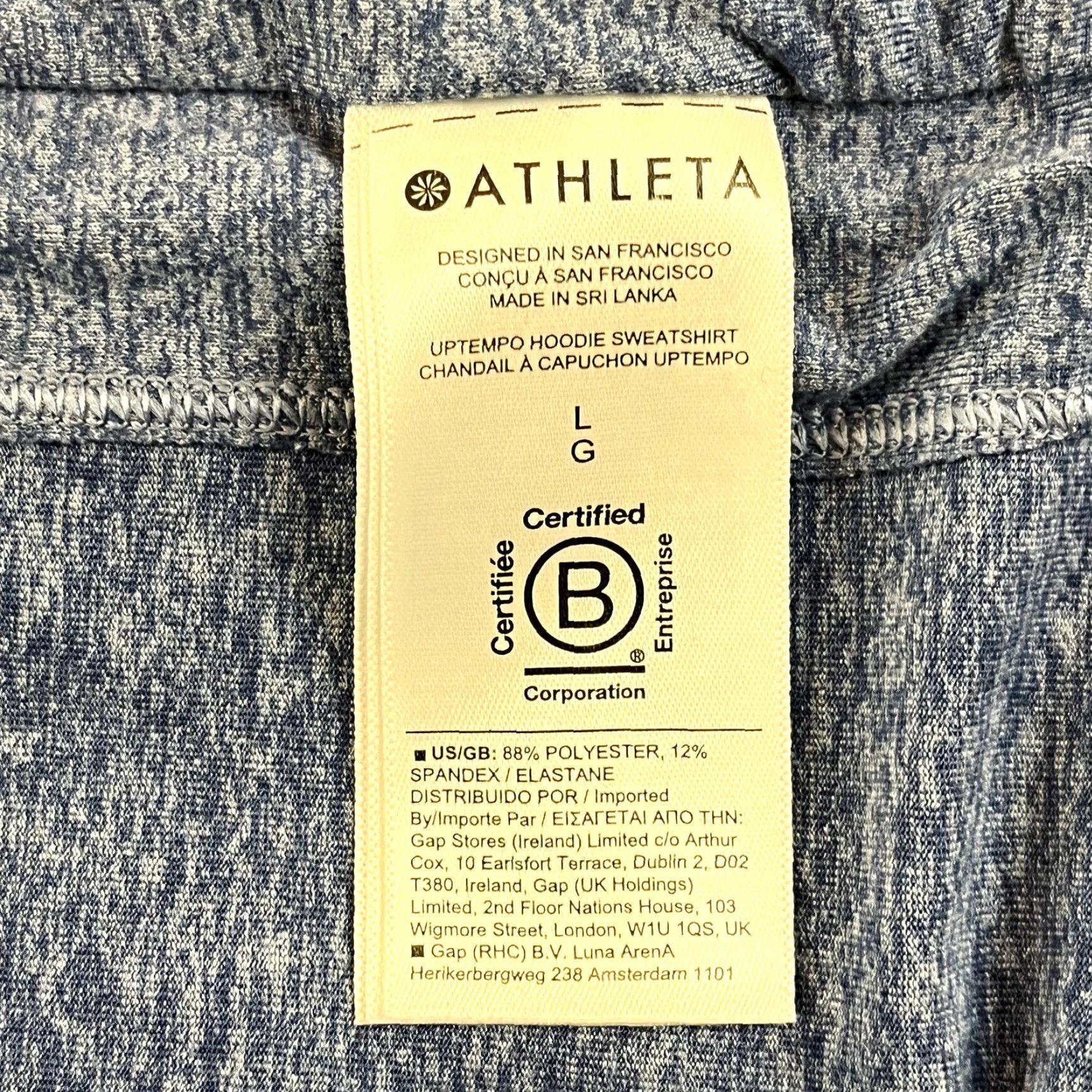 Athleta ATHLETA Jacket Womens Large Uptempo Hoodie Sweatshirt Running Blue Comfort Soft Womens Size L / US 10 / IT 46 - 2 Thumbnail