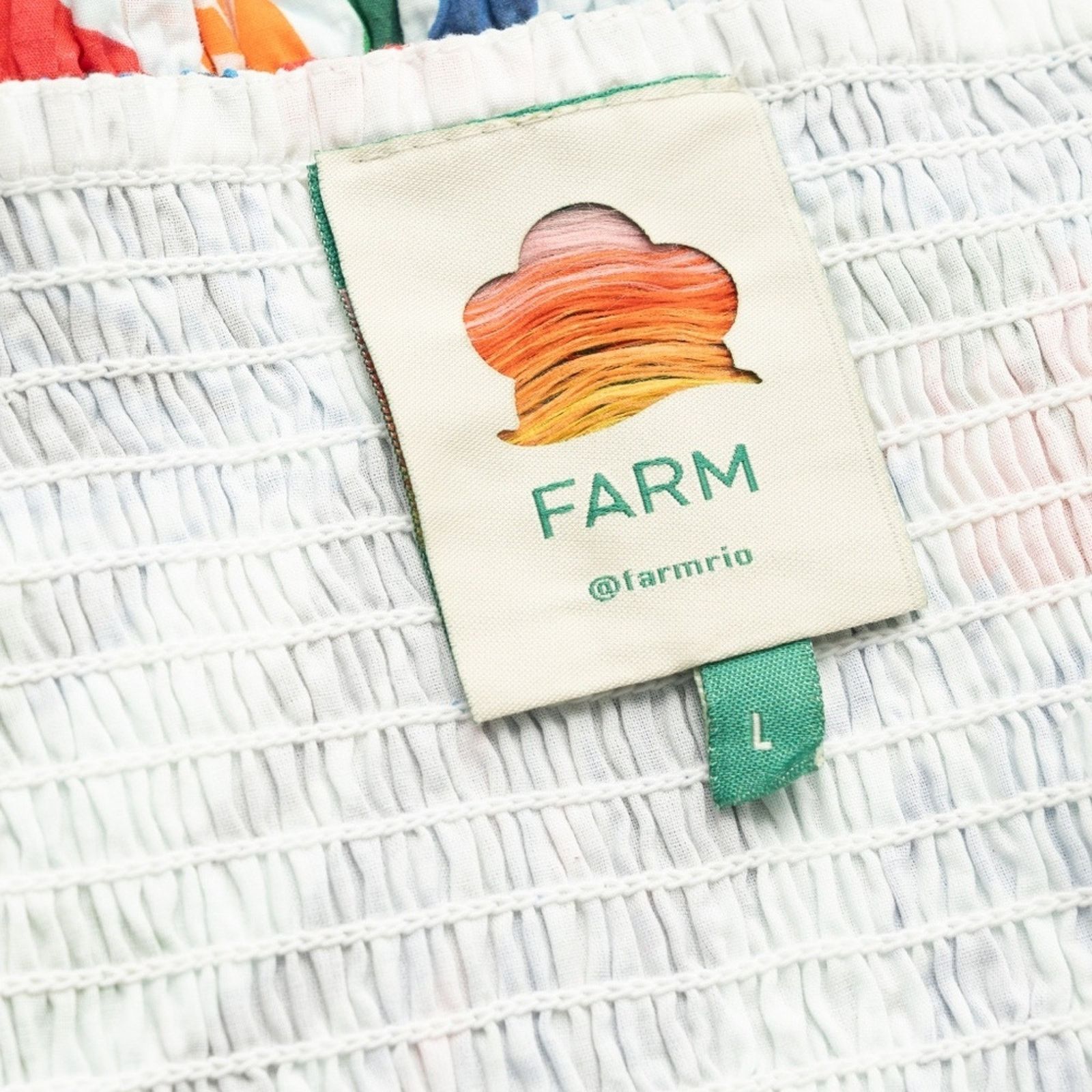Farm Rio Farm Rio. New! Macaw Wind Smocked Crop Top Size L / US 10 / IT 46 - 3 Thumbnail