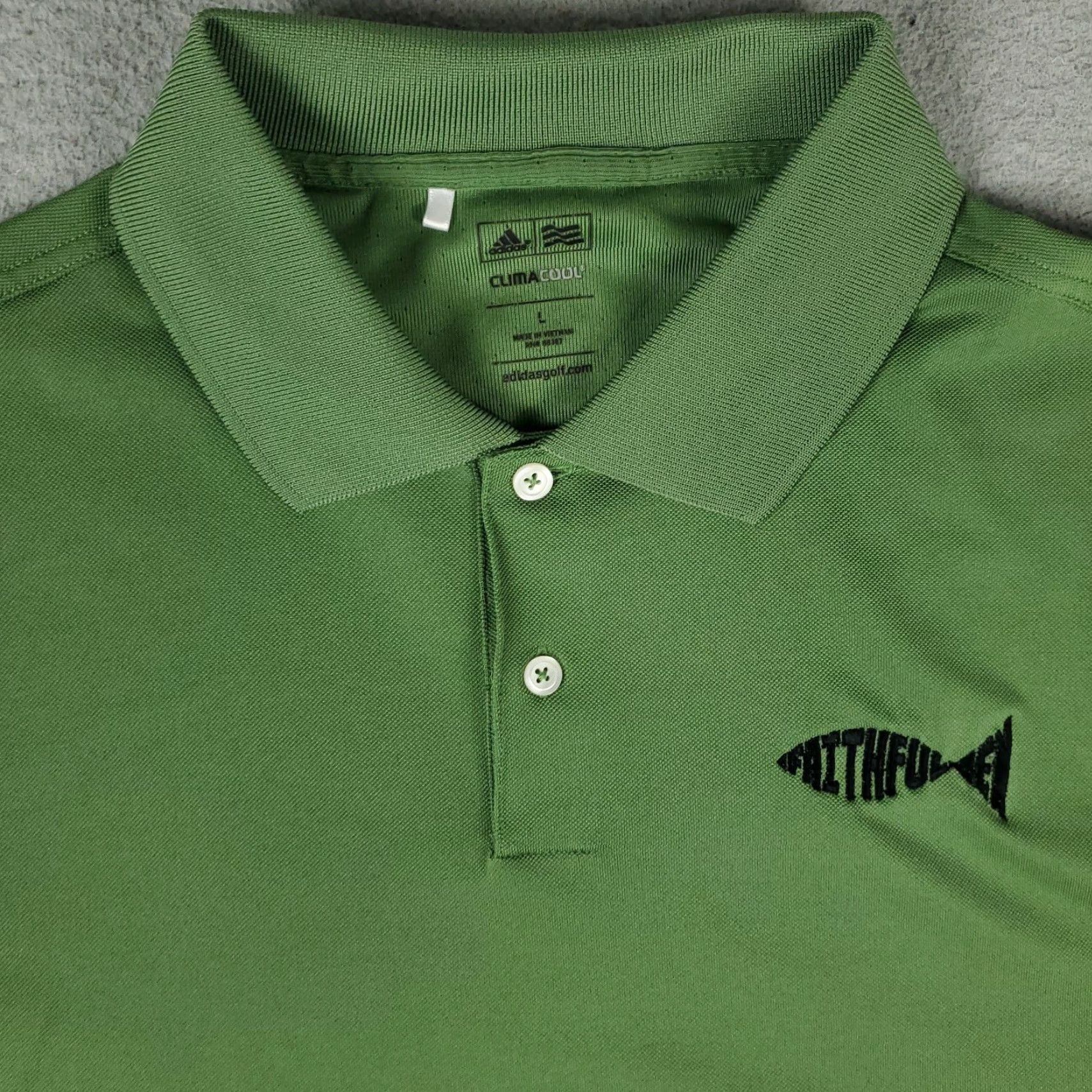 Adidas Adidas Polo Shirt Mens Size Large Green Golf Casual Short Sleeve Polo Shirt Adidas Mens Large Green Size US L / EU 52-54 / 3 - 2 Thumbnail