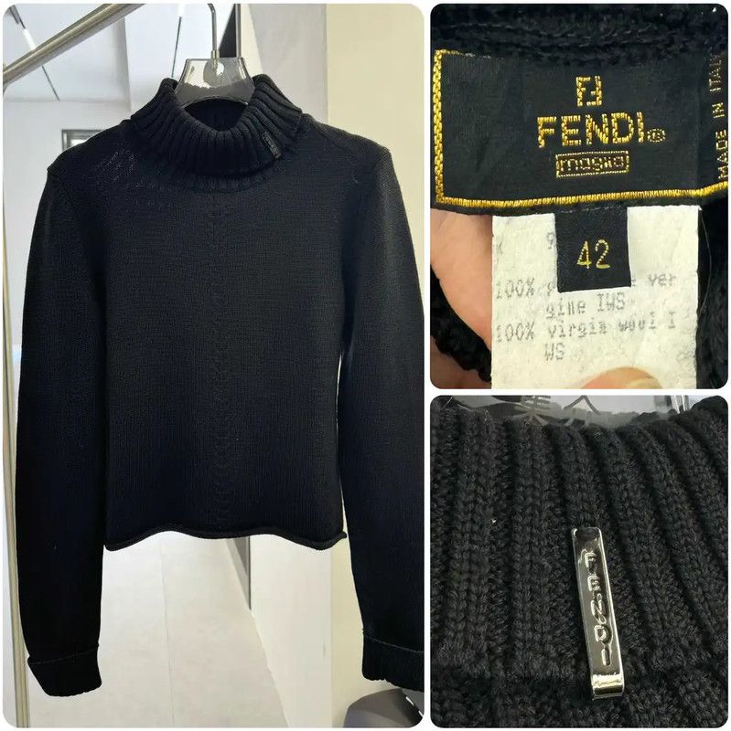 Fendi Fendi Black Wool Knit Sweater for Women 0089 Size M / US 6-8 / IT 42-44 - 1 Thumbnail