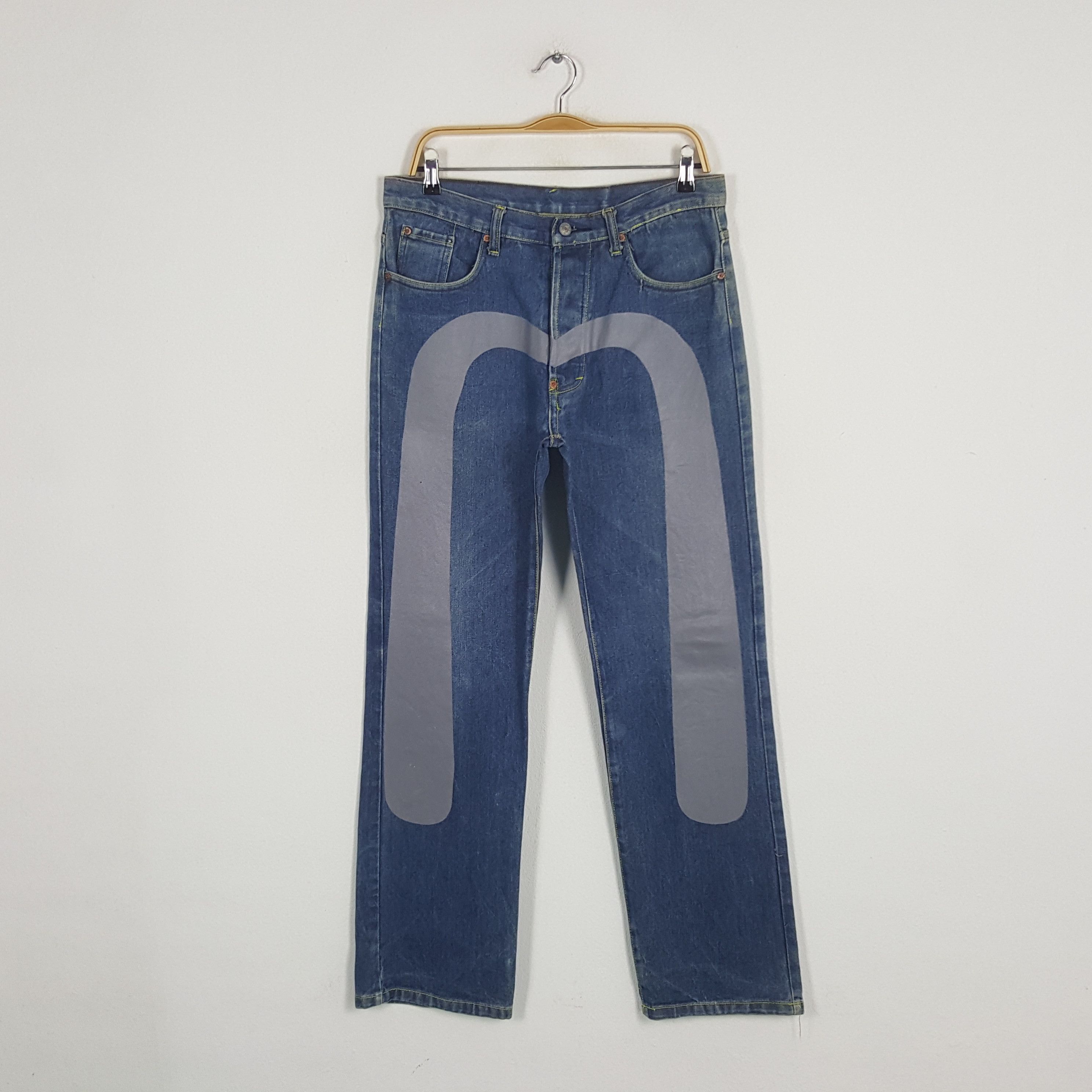 Japanese Brand × Vintage Vintage Evisu Japanese Brand Daicock Custom Art Denim Jeans Size US 32 / EU 48 - 1 Thumbnail