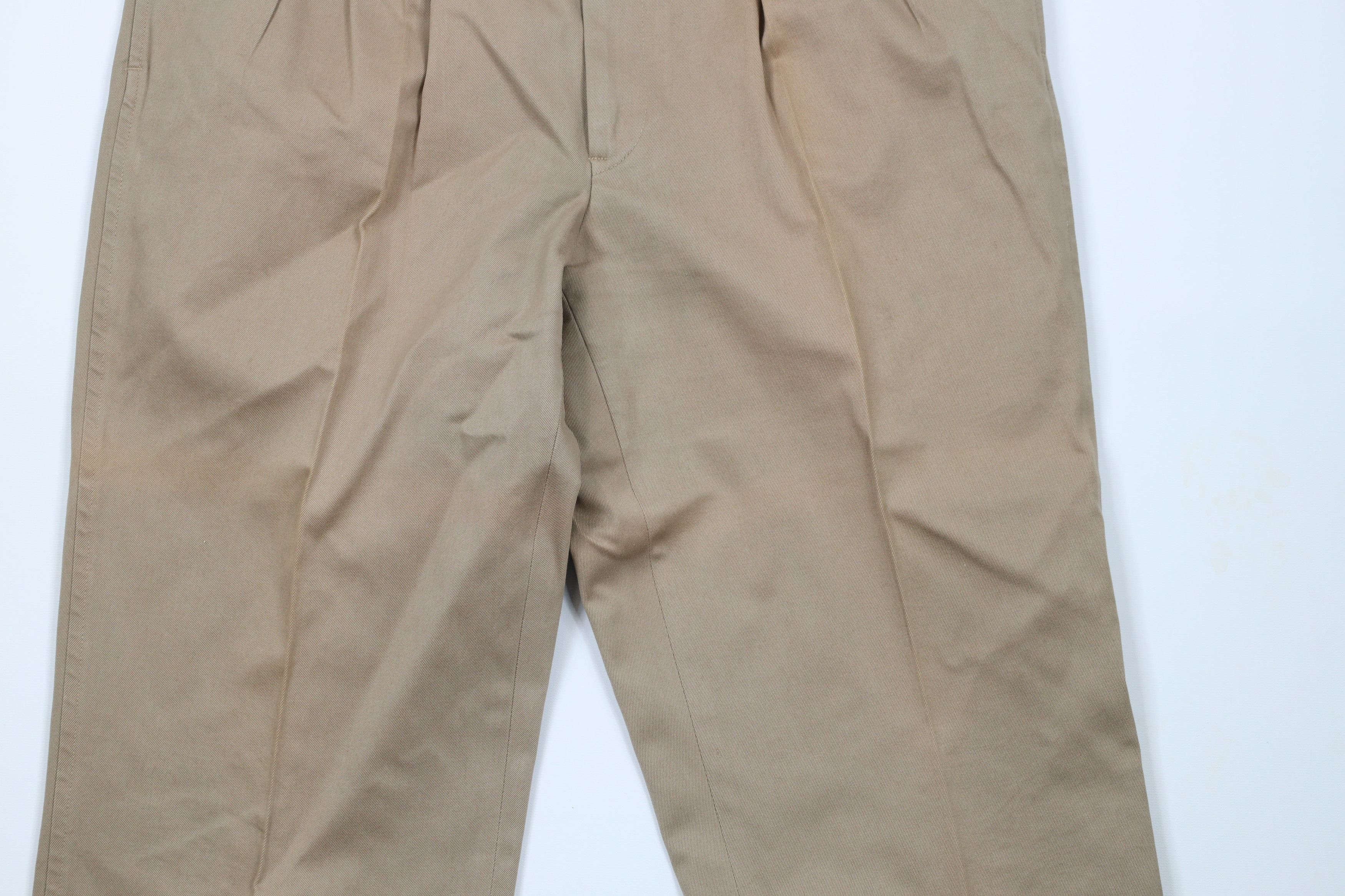 Lands' End × Vintage Vintage 90s Lands End Cotton Pleated Cuffed Chino Pants USA Size US 36 / EU 52 - 3 Thumbnail