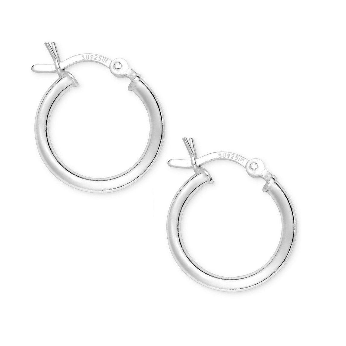 Giani Bernini Giani Bernini Sterling Silver 3x15mm Tube Hoop Earrings 925 Size ONE SIZE - 1 Thumbnail