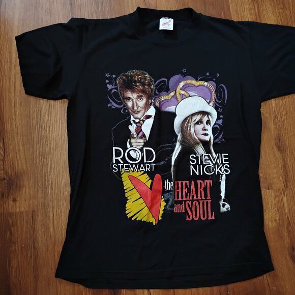 Band Tees Rod Stewart Stevie Nicks The Heart And Soul Tour T-Shirt Size US M / EU 48-50 / 2 - 2 Thumbnail