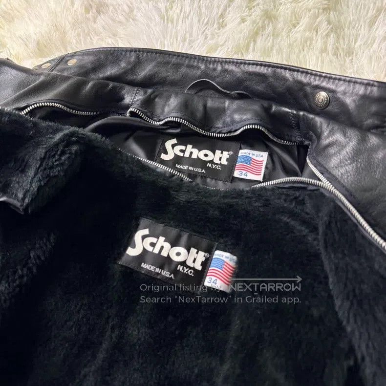 Schott Schott Straight stand-up collar leather jacket, thick cowh Size US XXS / EU 40 - 5 Thumbnail