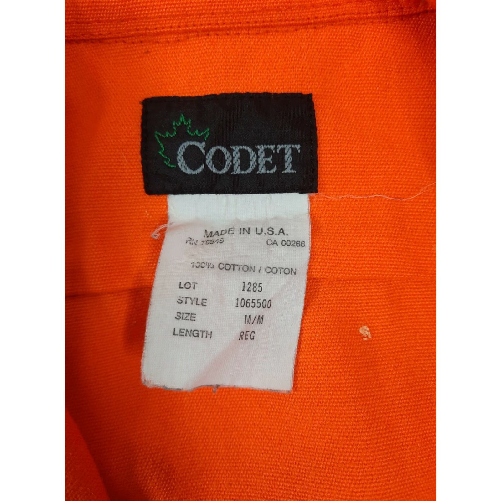 Hunter VINTAGE Codet USA Made Safety Hunter Blaze Orange Hunting Shirt Sz Large L5S Size US L / EU 52-54 / 3 - 2 Thumbnail