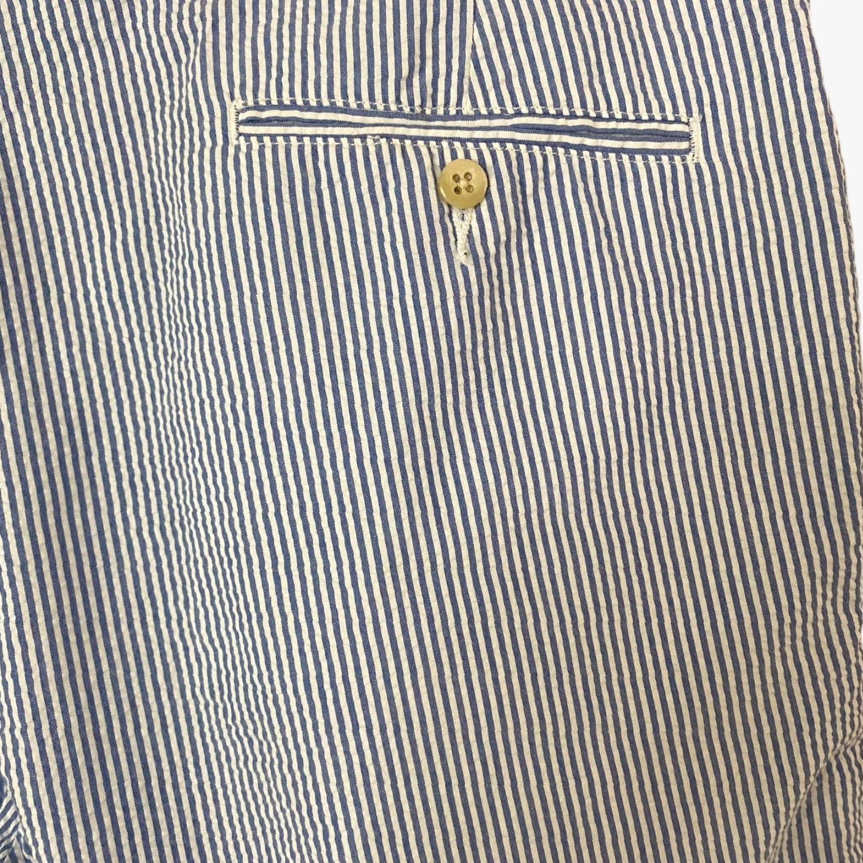 Polo Ralph Lauren VINTAGE Polo Ralph Lauren Tyler Shorts Seersucker Pleated Mens 38 Blue White Stripe Size US M / EU 48-50 / 2 - 7 Thumbnail