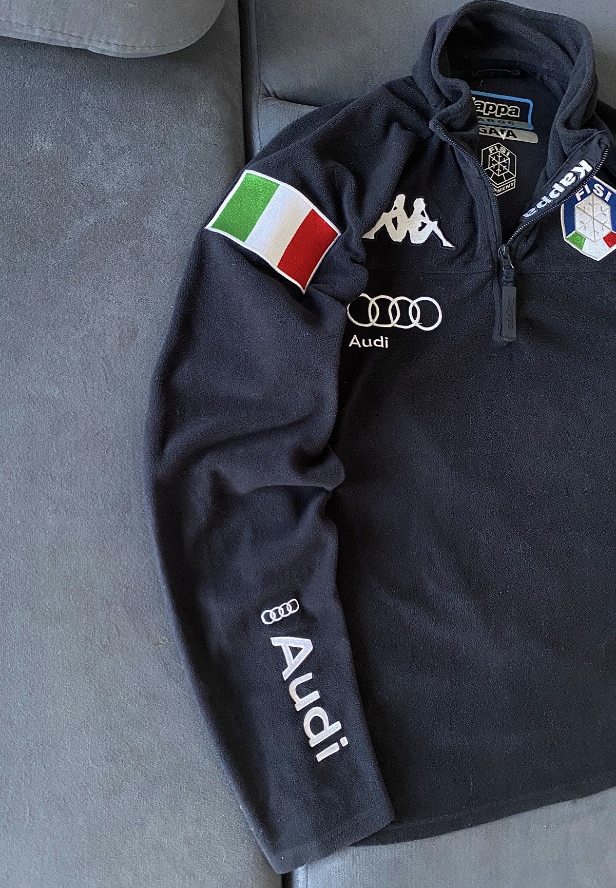 Audi Vintage Kappa Audi FiSi Racing Fleece Sweatshirt Pullover Size US L / EU 52-54 / 3 - 3 Thumbnail