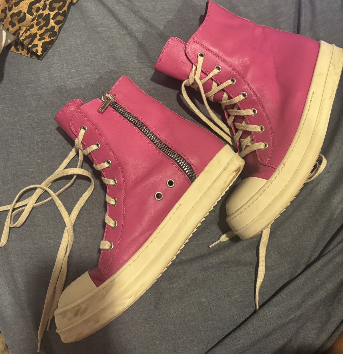 Rick Owens Hi top Leather Rick Owens Pink Size US 6 / EU 39 - 2 Thumbnail